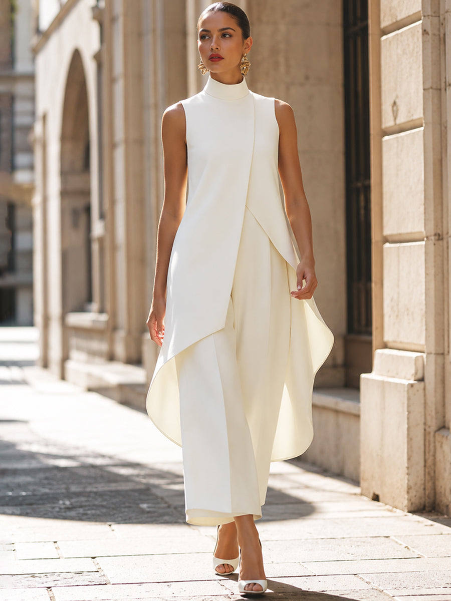 Harper | Jumpsuit with Asymmetrical Overlay
