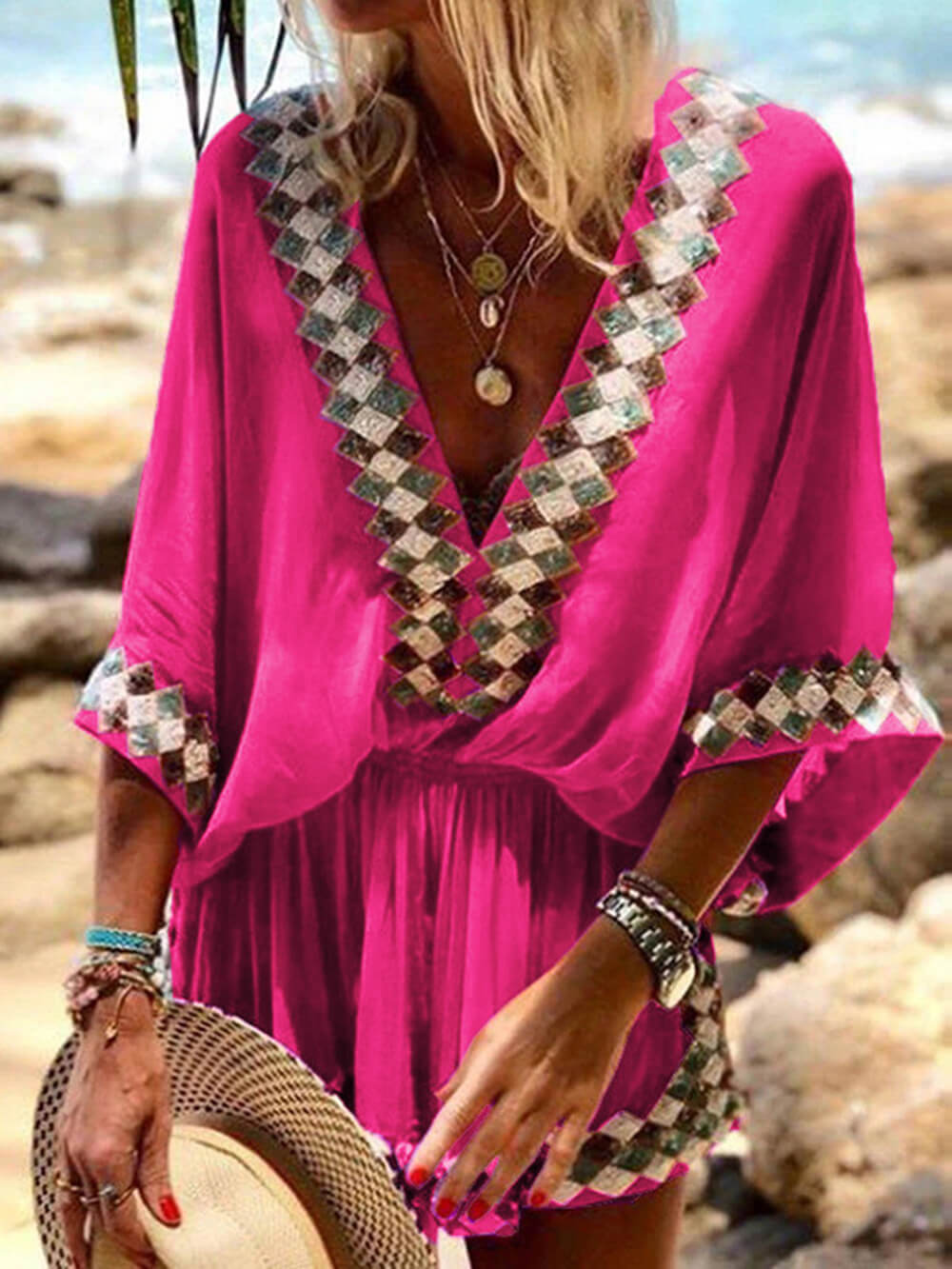 Juna | Beach Print Kimono Romper – Wells & Rose