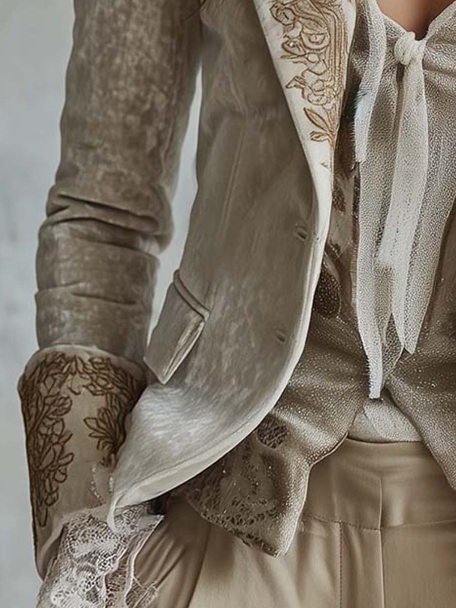 Costanza | Ivory Embroidered Blazer