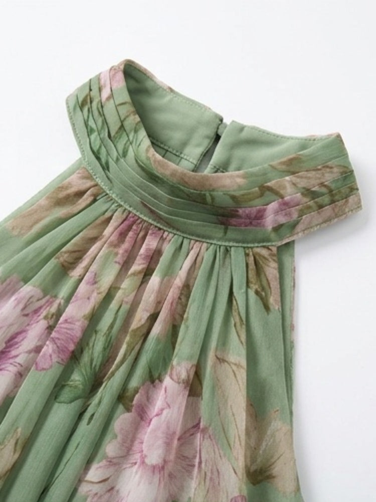 Adele | Floral Halter Maxi Dress – Wells & Rose