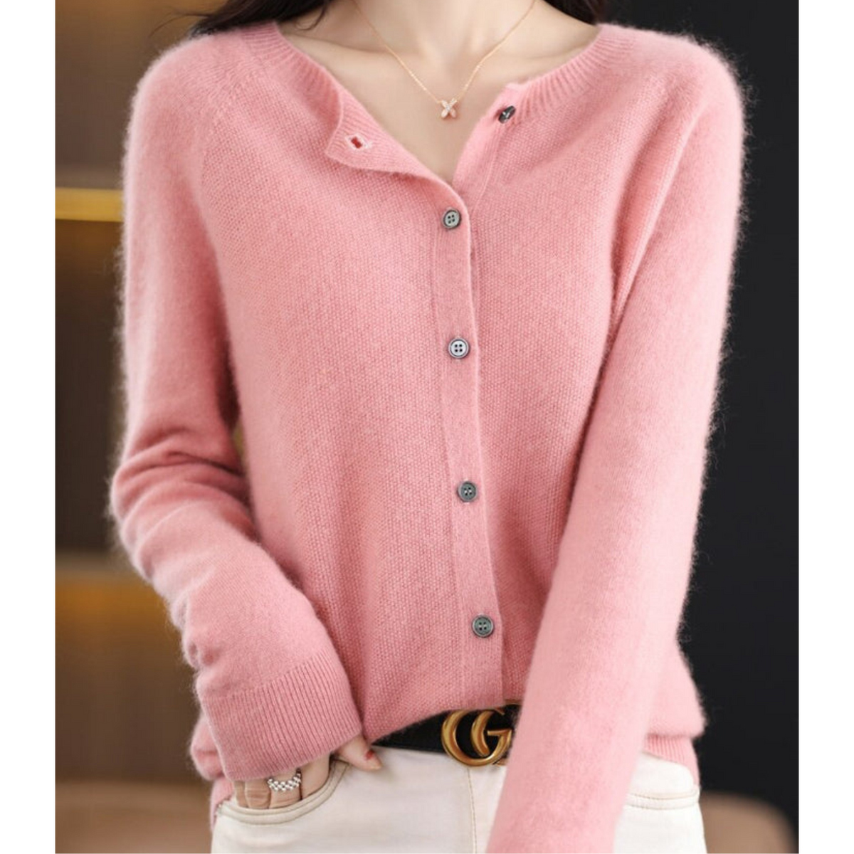 Mercy Cardigan for Women β Elegant Merino Wool & Soft Cardigan with Round Neck