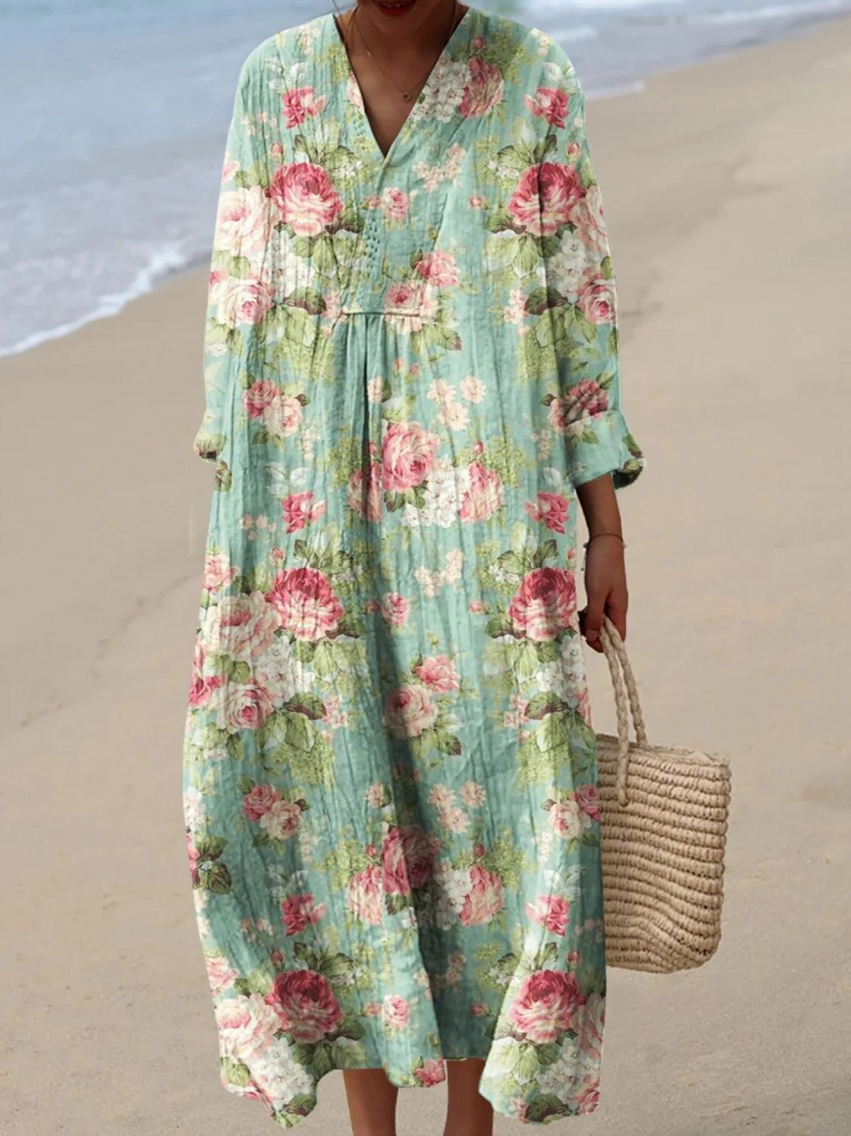 Amelia | Floral Maxi Dress with Lace Waist