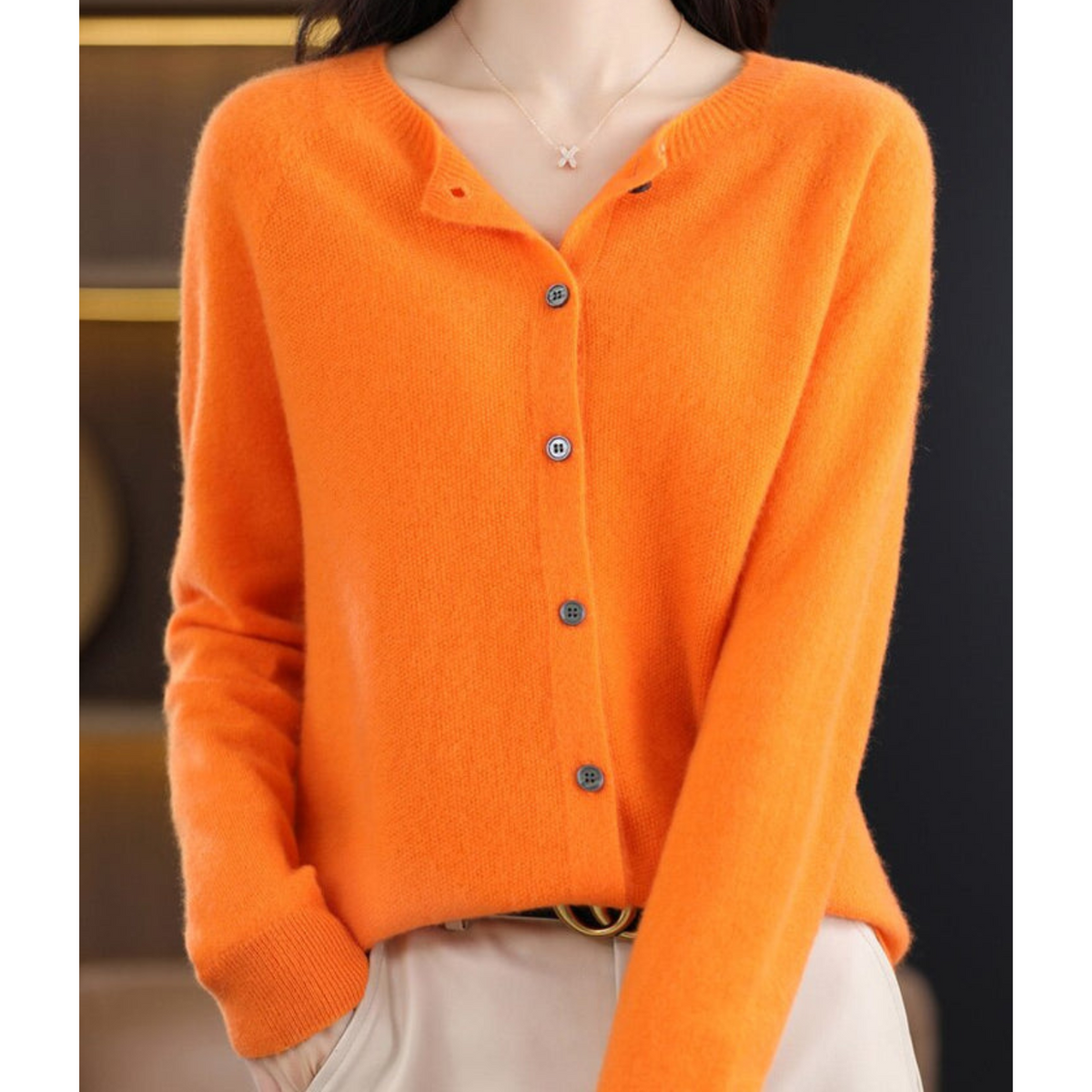 Mercy Cardigan for Women β Elegant Merino Wool & Soft Cardigan with Round Neck