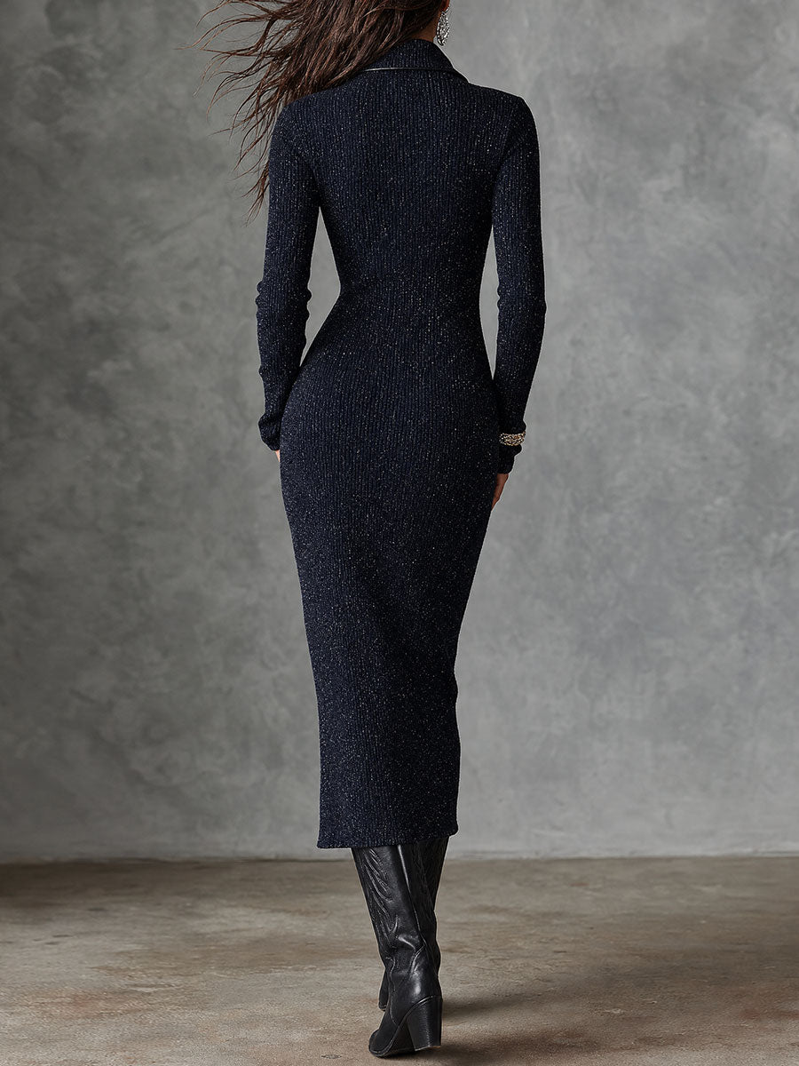 Sierra | Ribbed Knit Midi Dress