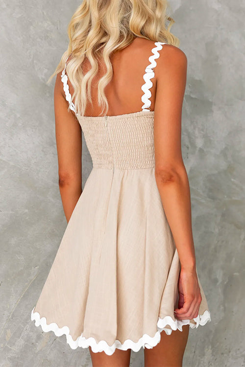 Margovil Waisted Ric Rac Color Block Cami Sundress