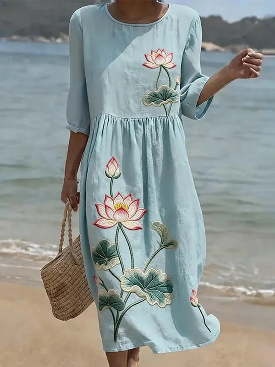 Women's Casual Dress with Floral Print