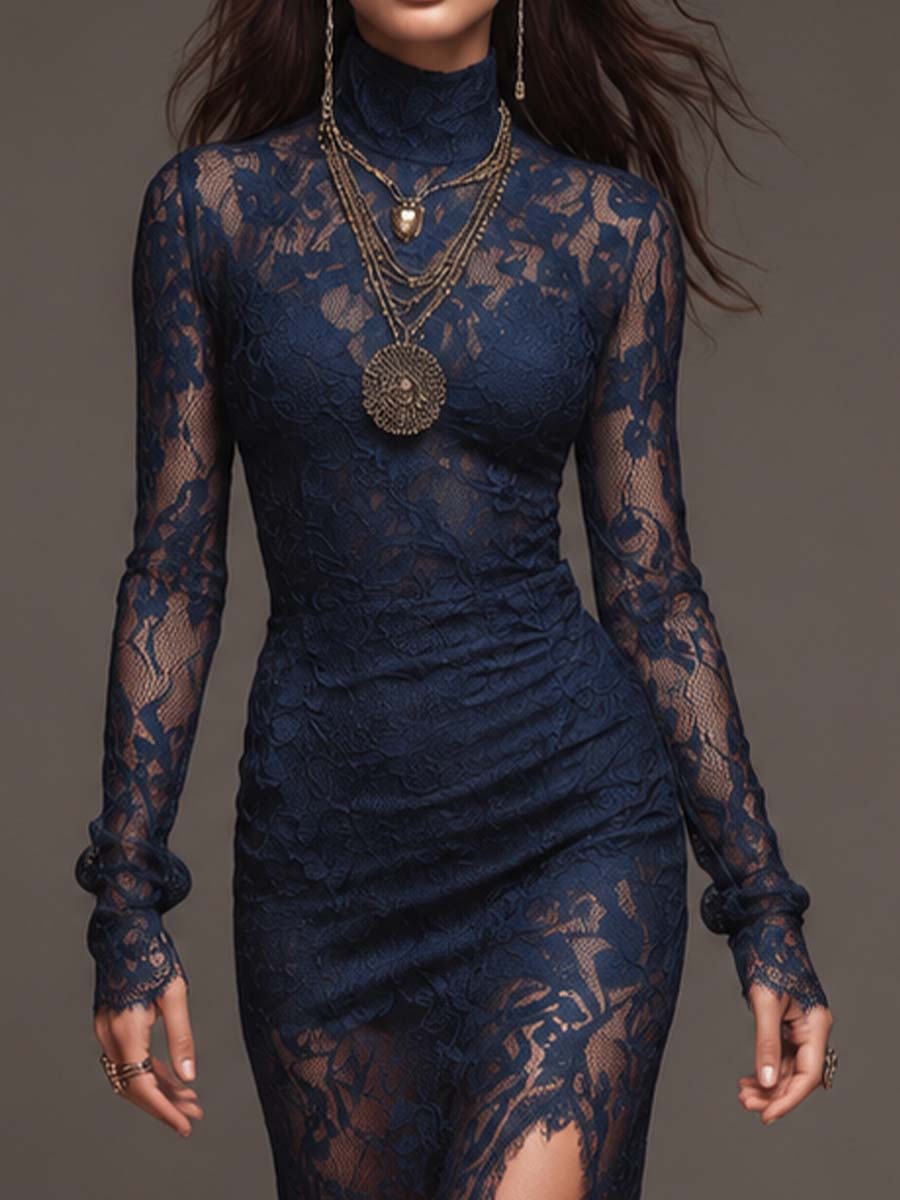 Isabella | Floral Lace Midi Bodycon Dress