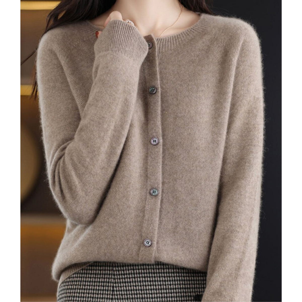 Mercy Cardigan for Women β Elegant Merino Wool & Soft Cardigan with Round Neck