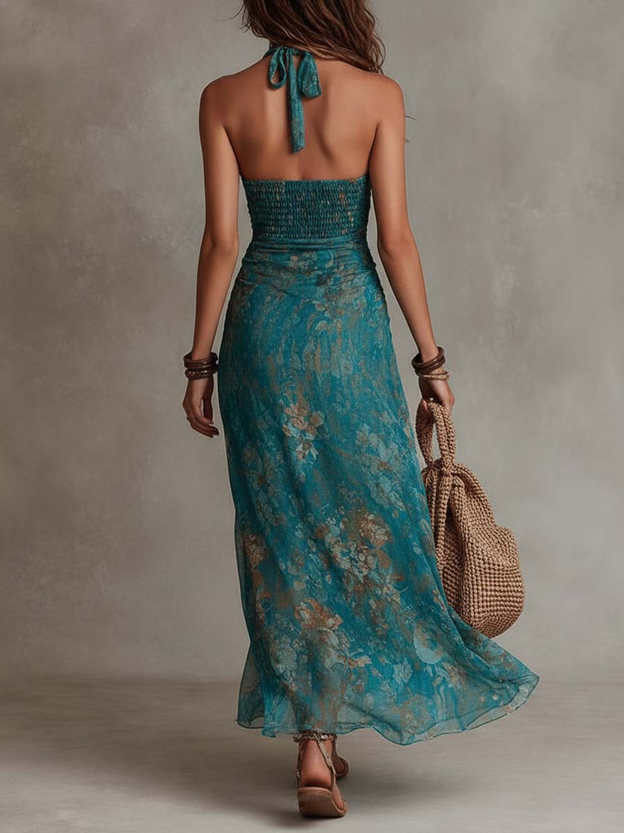 Marisol | Chiffon Halter Maxi Dress