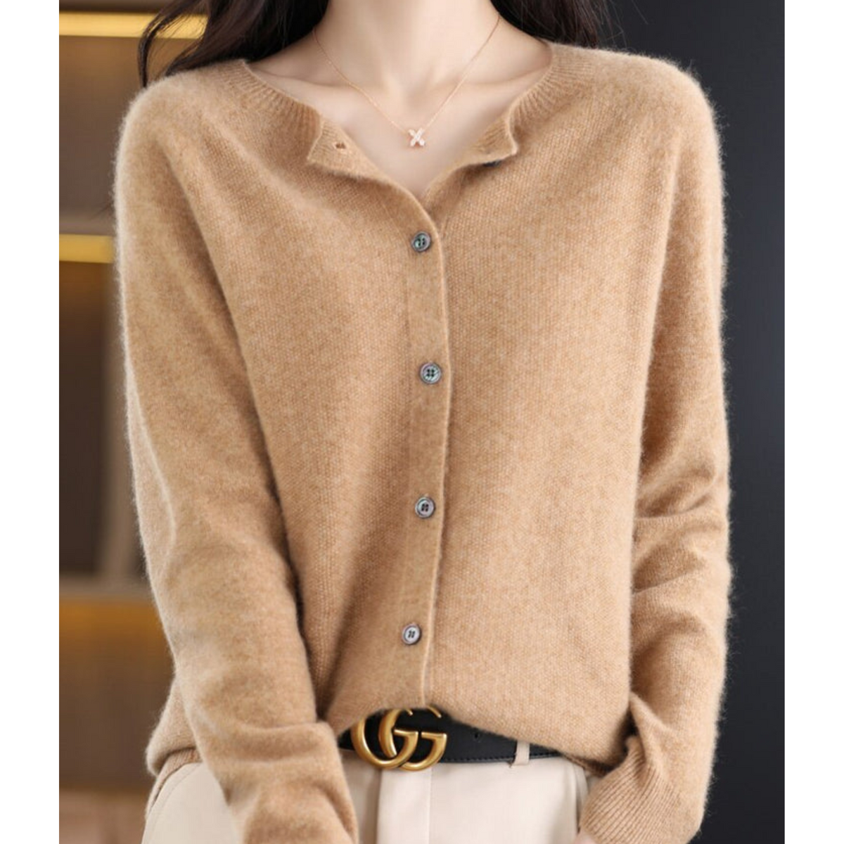 Mercy Cardigan for Women β Elegant Merino Wool & Soft Cardigan with Round Neck