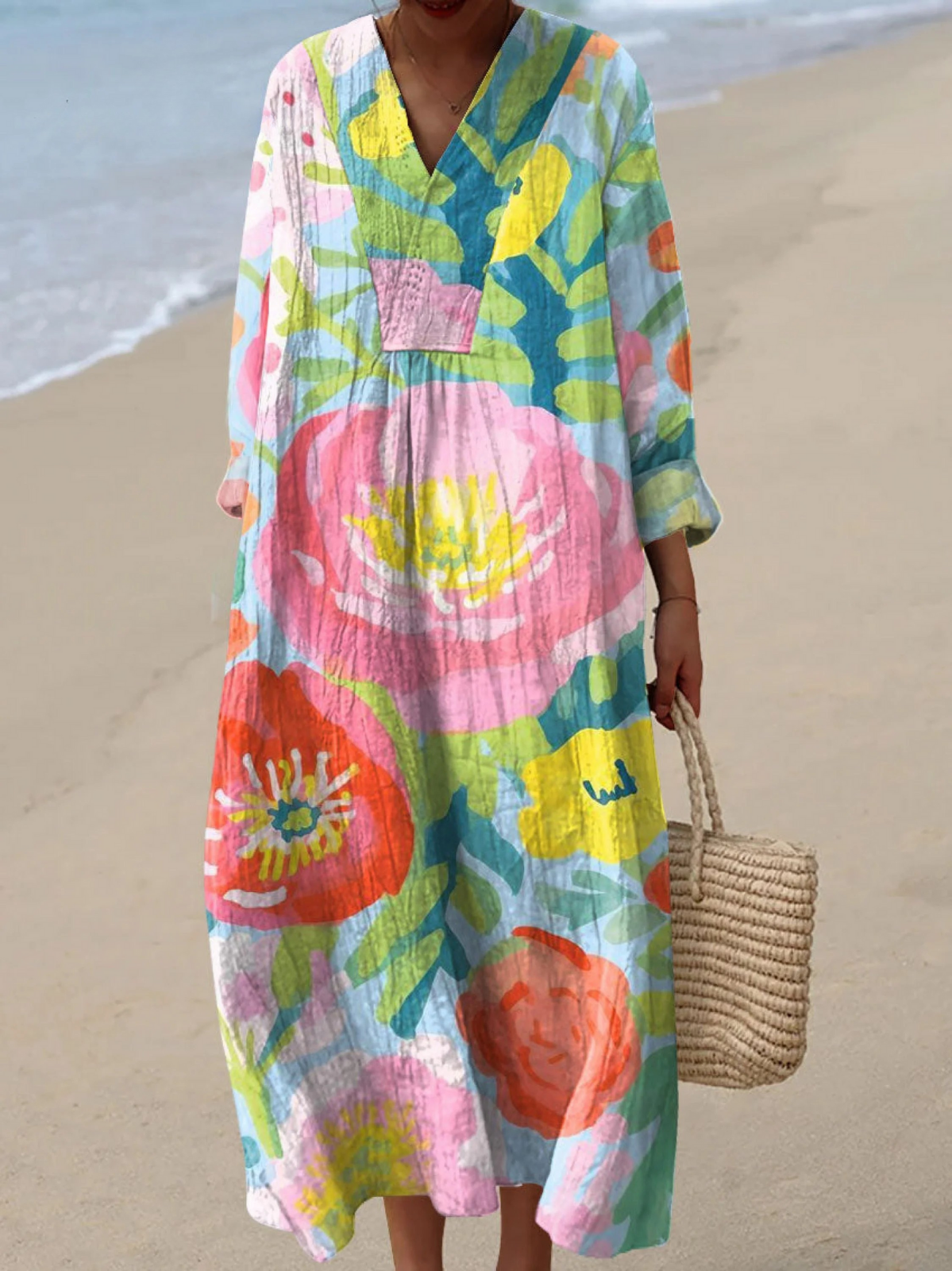 Jasmine | Linen-Look Maxi Dress