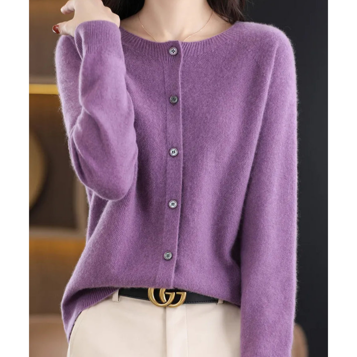 Mercy Cardigan for Women β Elegant Merino Wool & Soft Cardigan with Round Neck