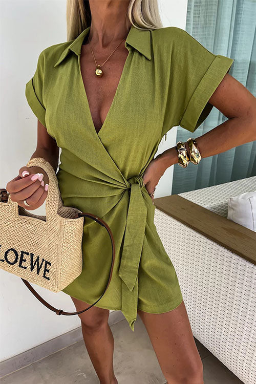Saskia | Casual Linen Jumpsuit with Lapel