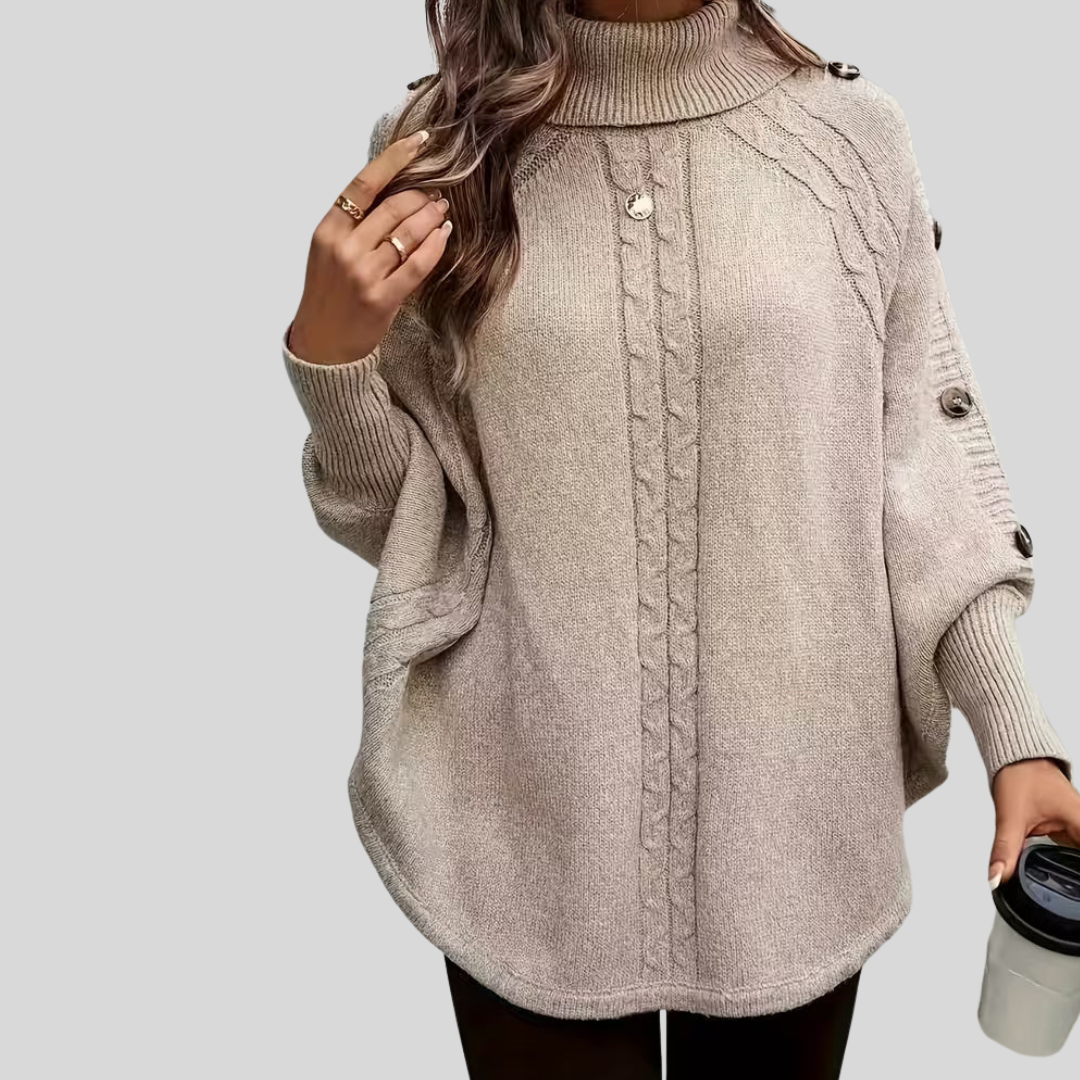Rosalind | High-Neck Cable Sweater – Wells & Rose
