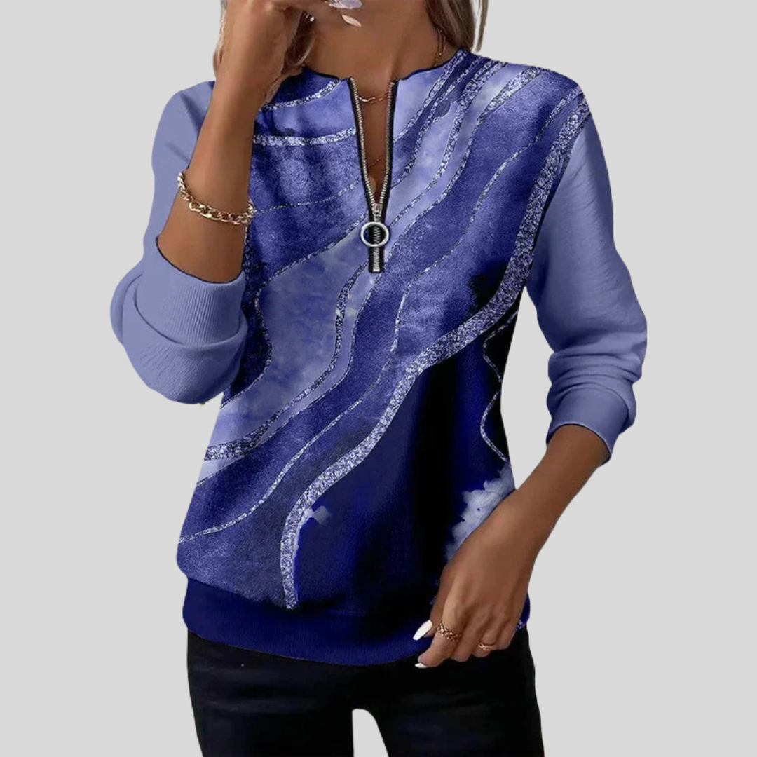Nirvelle | Wave Print Half-Zip – Wells & Rose
