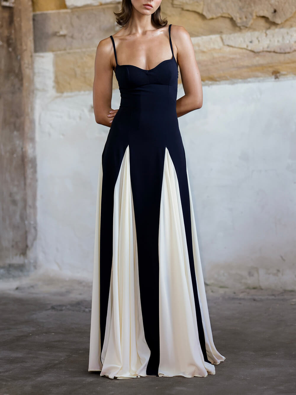 Vesper | Panelled A-Line Slip Maxi – Wells & Rose