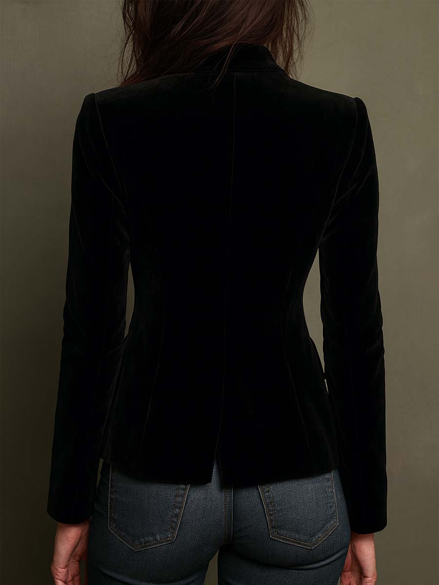 Maria - Embroidered Blazer with Multicolor Floral Print