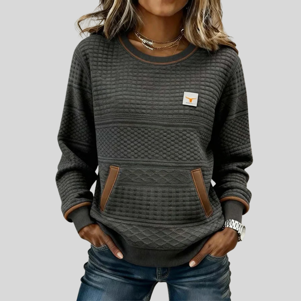 Noelle | Crew Neck Colorblock Sweatshirt – Wells & Rose