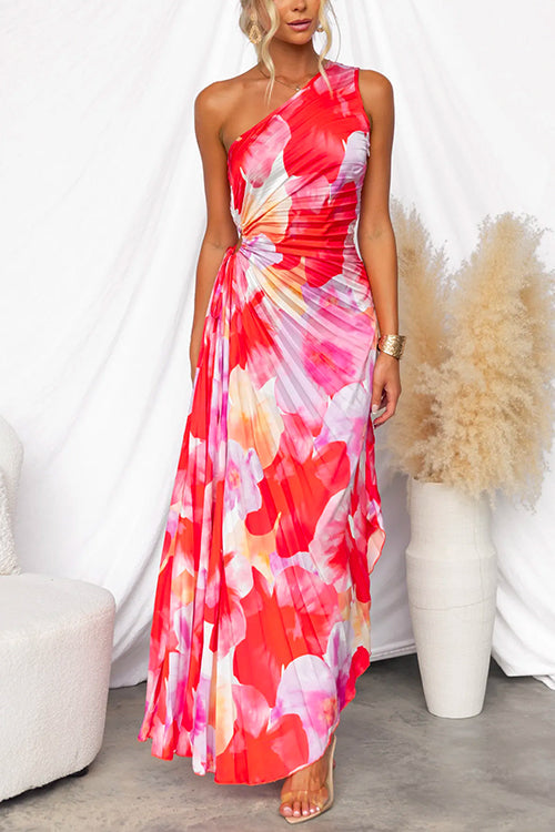 Yanira | Pleated Dress with One Shoulder