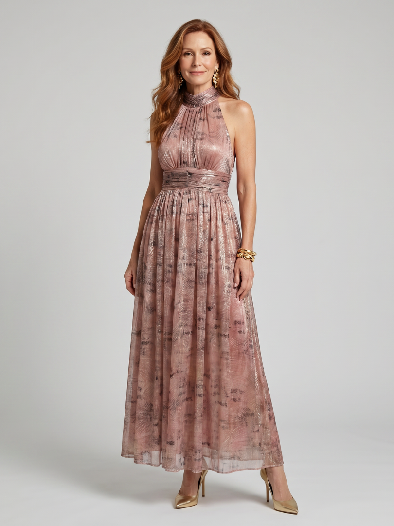 Ellis & Johnson™ | Textured Finish Sleeveless Midi Dress