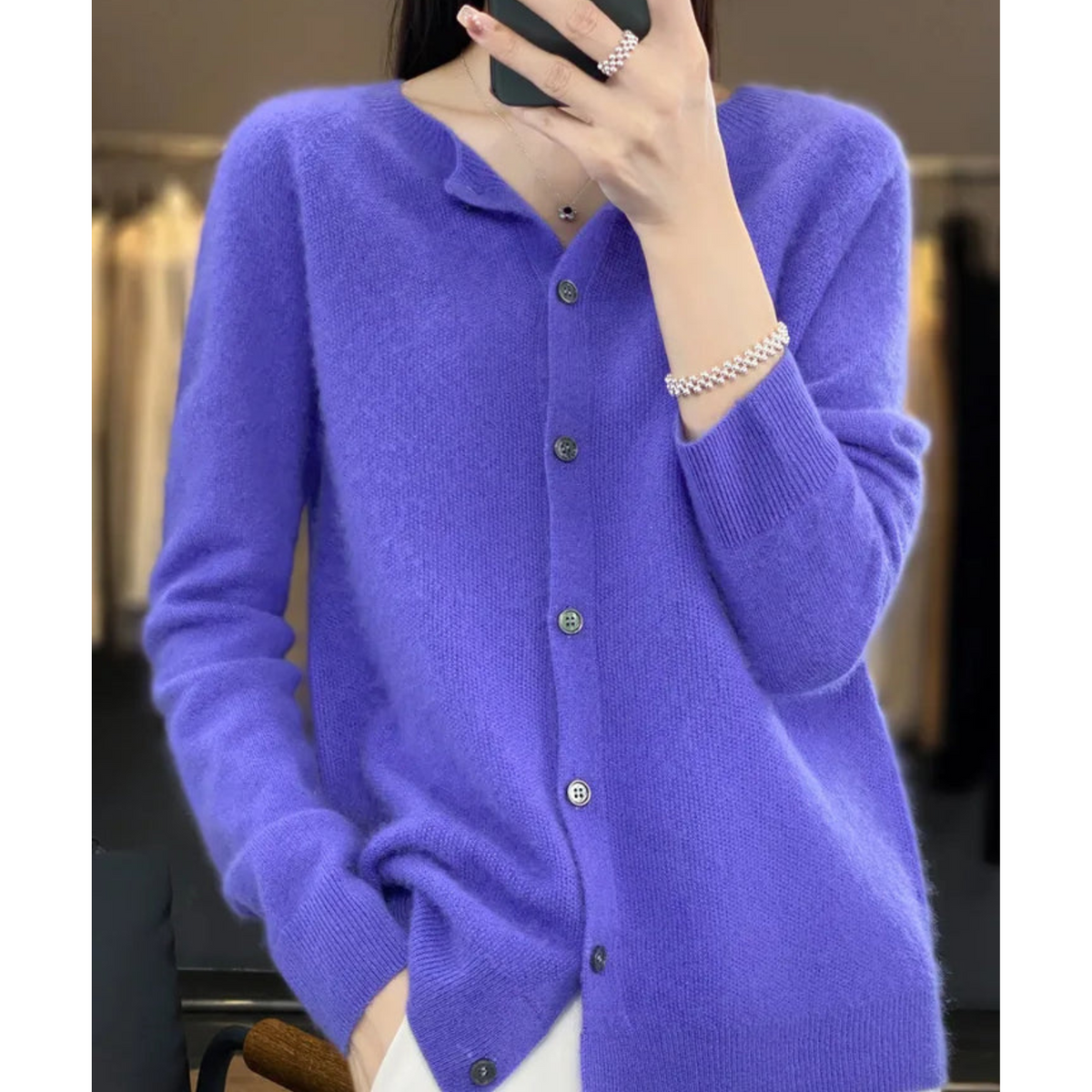 Mercy Cardigan for Women β Elegant Merino Wool & Soft Cardigan with Round Neck