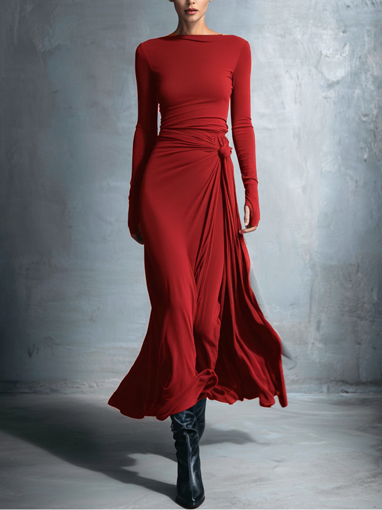 Mildred | Side-Knot Maxi Dress – Wells & Rose