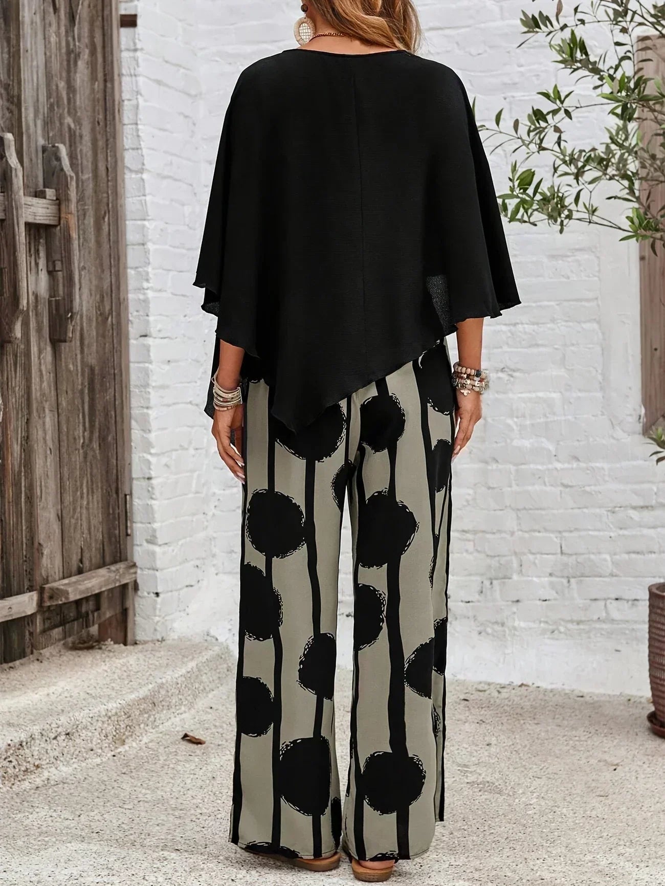 Valeriana™ | Asymmetrical Top and Boho Pants Set