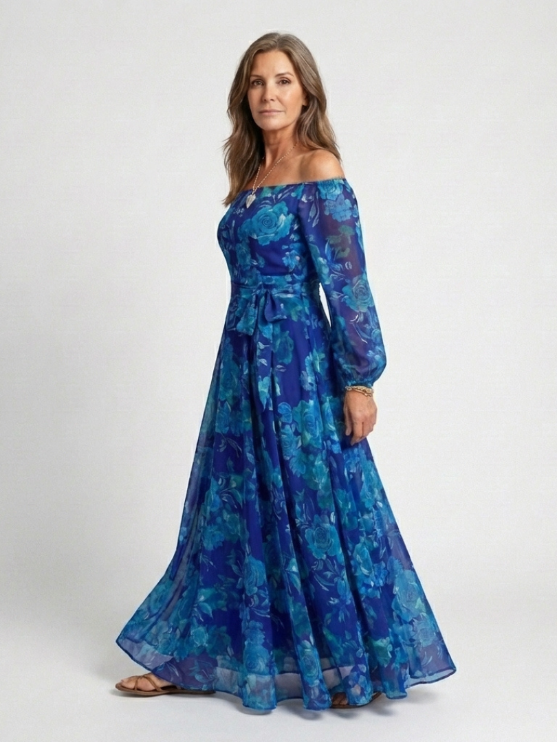 Ellis & Johnson™ | Off Shoulder Floral Maxi Dress