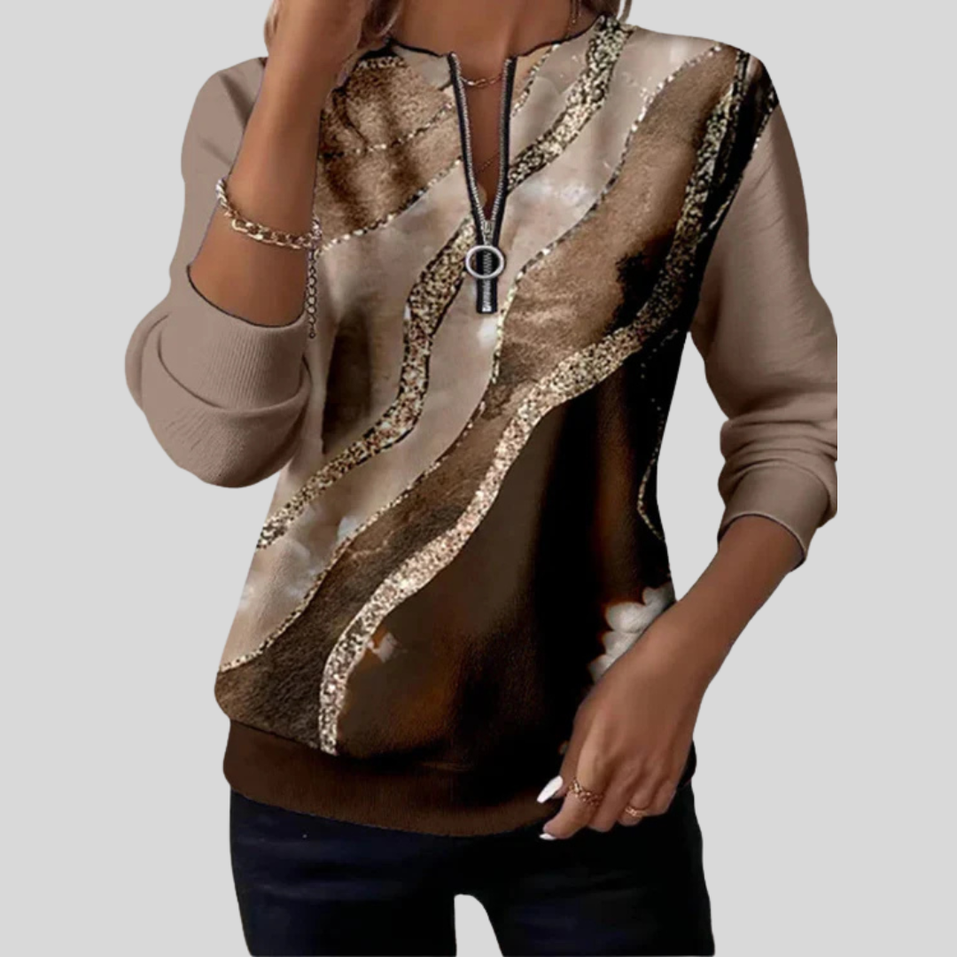 Nirvelle | Wave Print Half-Zip – Wells & Rose