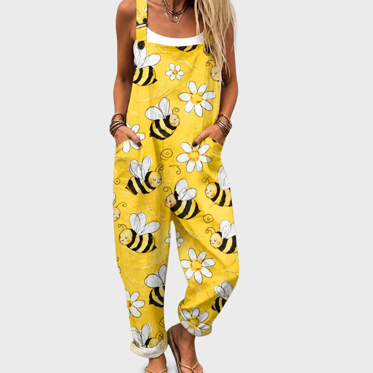 Comfortable printed overalls