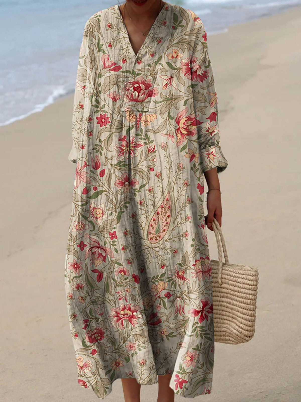 Aaliyah | Linen-Look Maxi Dress