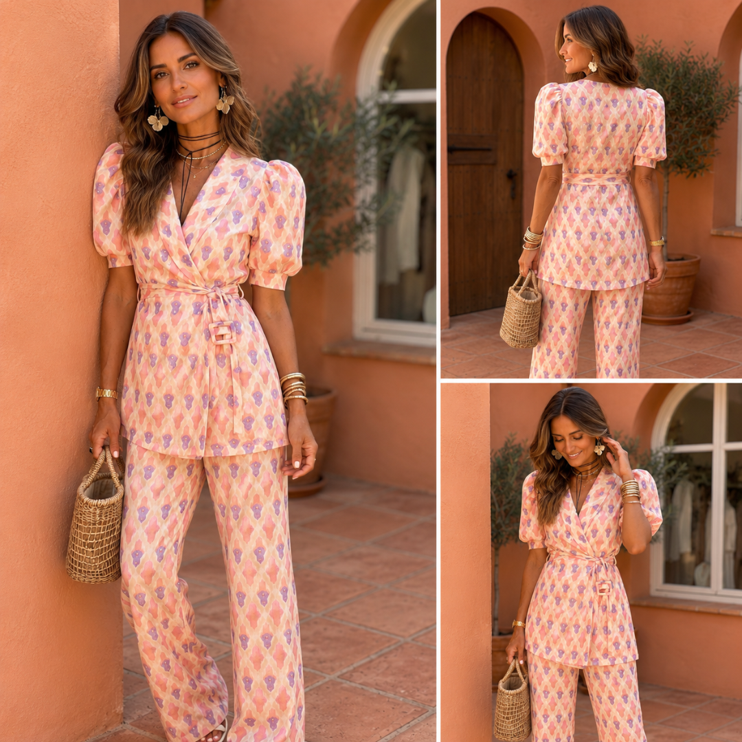 Araceli | Printed Set with Blazer and Flared Pants
