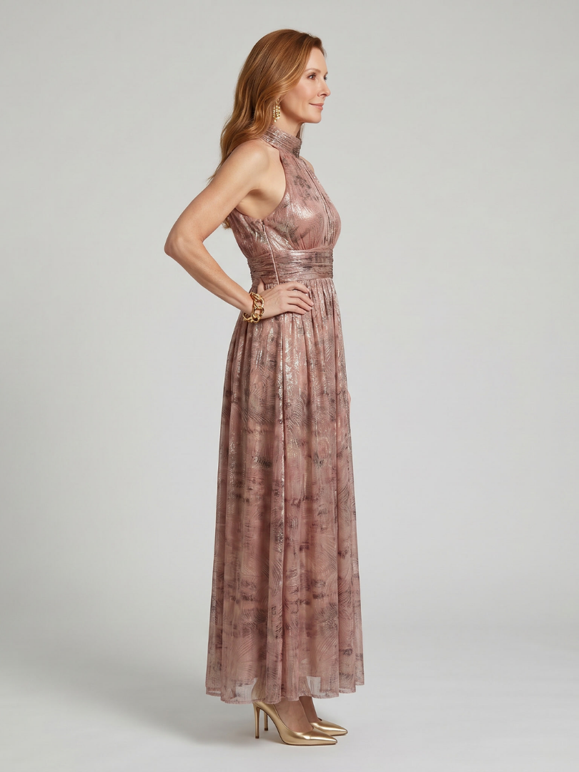 Ellis & Johnson™ | Textured Finish Sleeveless Midi Dress