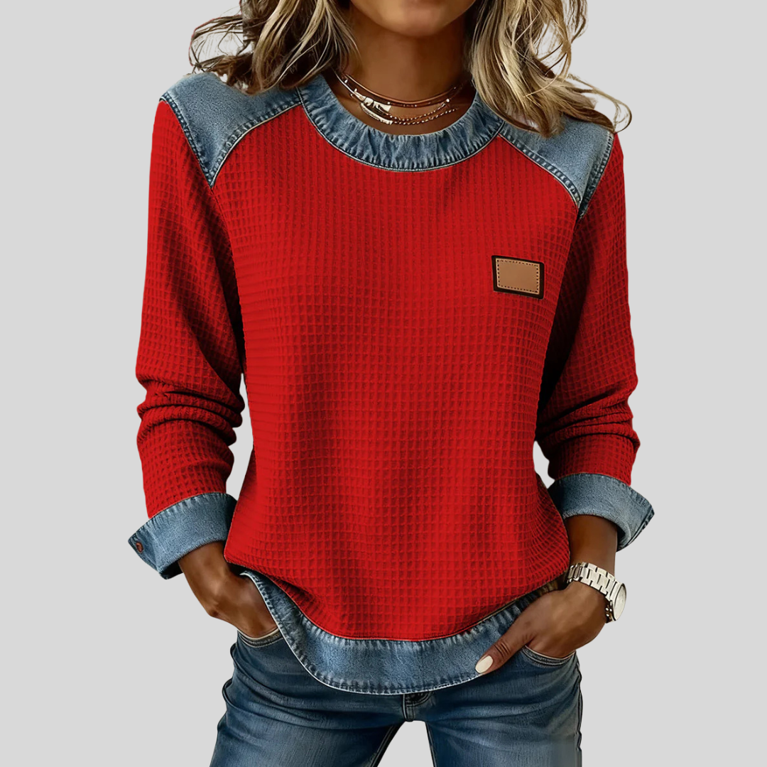 Delancine | Patchwork Sweatshirt – Wells & Rose