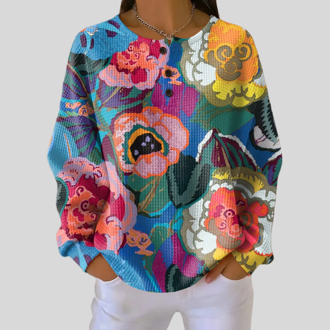Adorna | Colorful Floral Sweatshirt – Wells & Rose