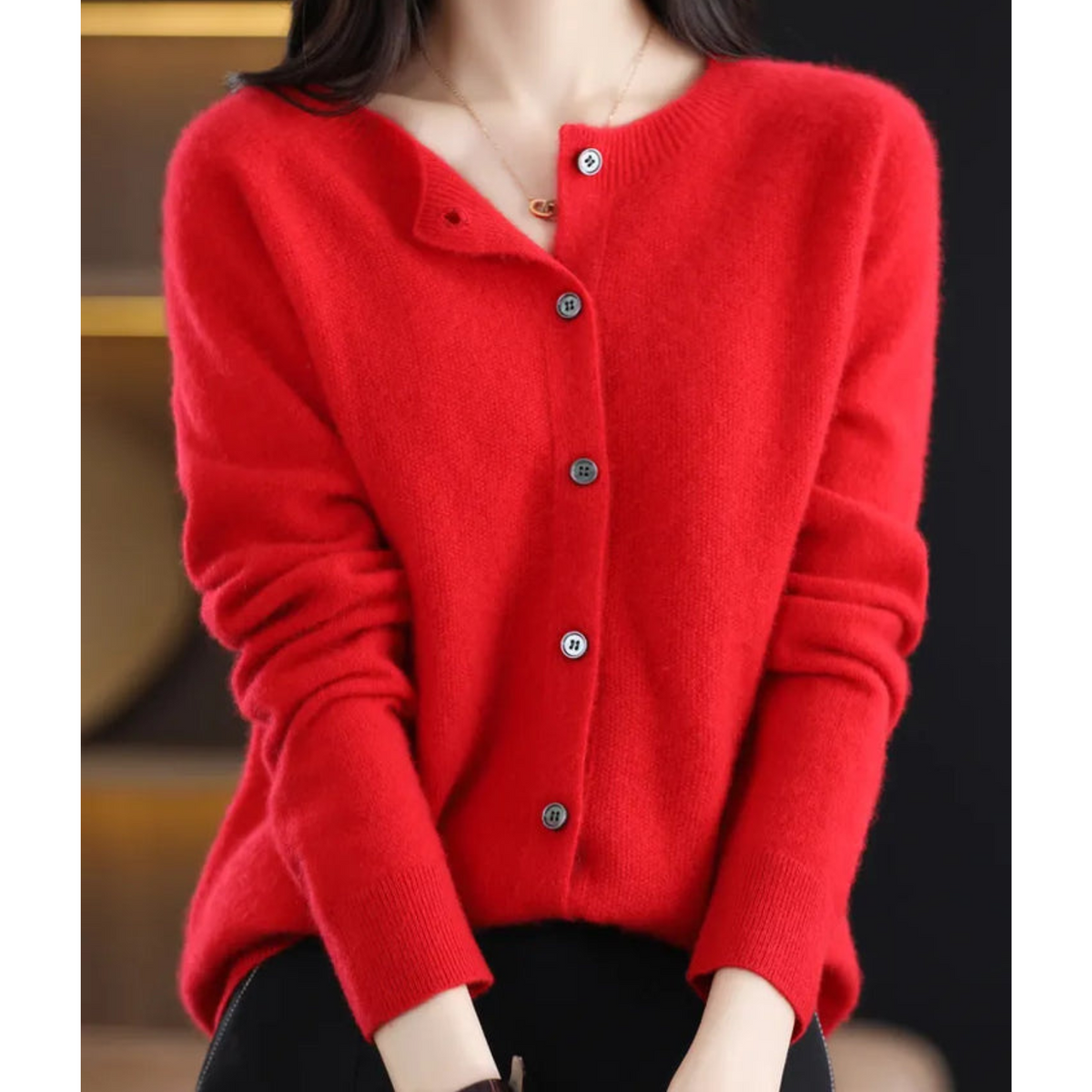 Mercy Cardigan for Women β Elegant Merino Wool & Soft Cardigan with Round Neck