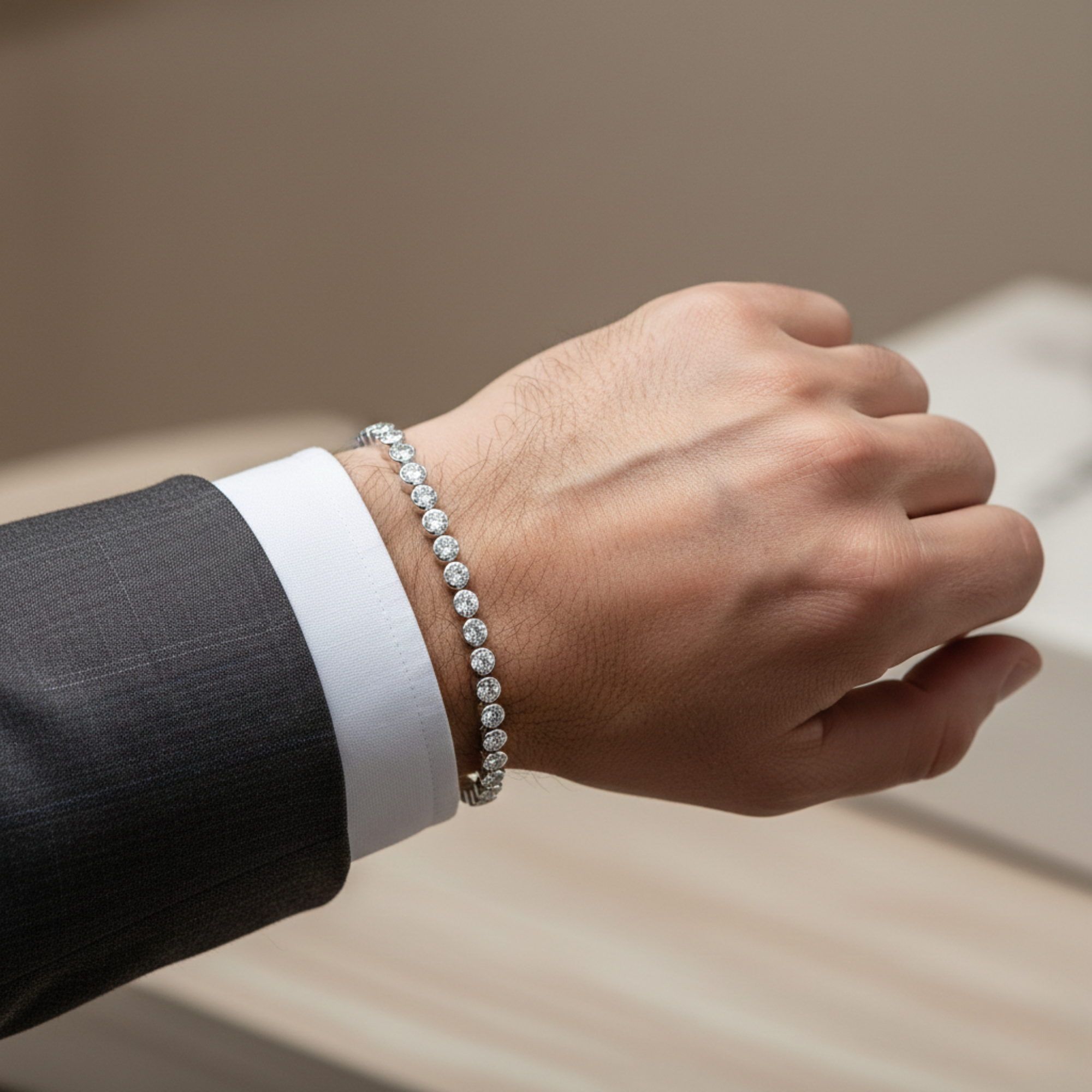 Éloria | 4 mm Adjustable Tennis Bracelet in Gold or Silver 17 cm