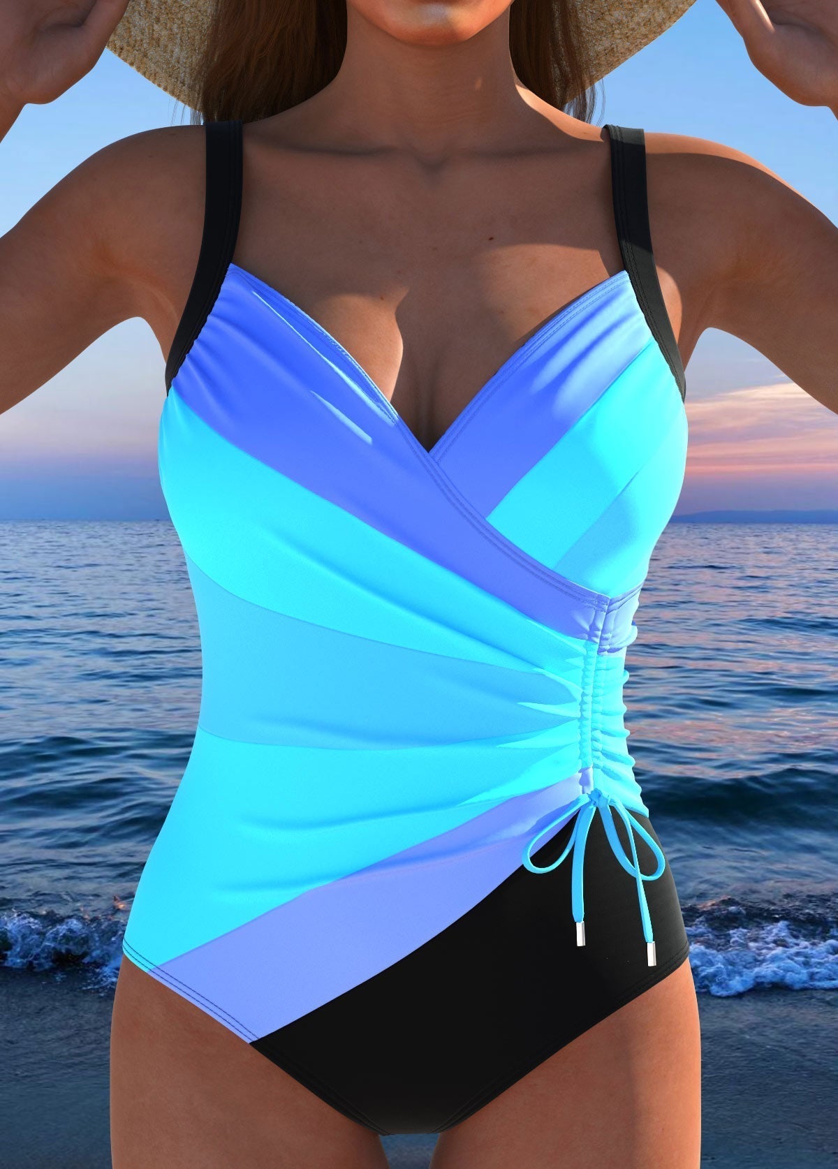 Luxury Crossed Swimsuit with Colorful Print