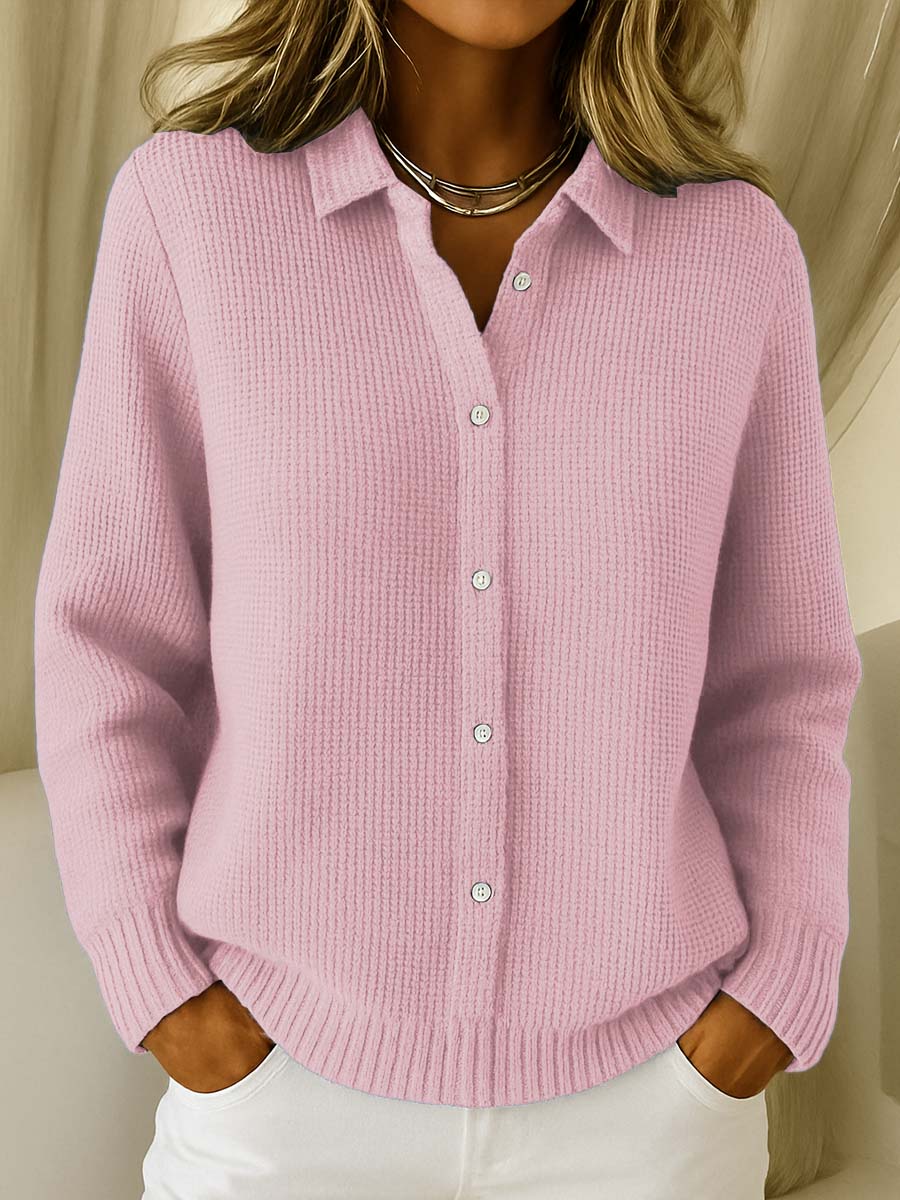 Women's Soft Knit Buttoned Cardigan β Classic Long Sleeves