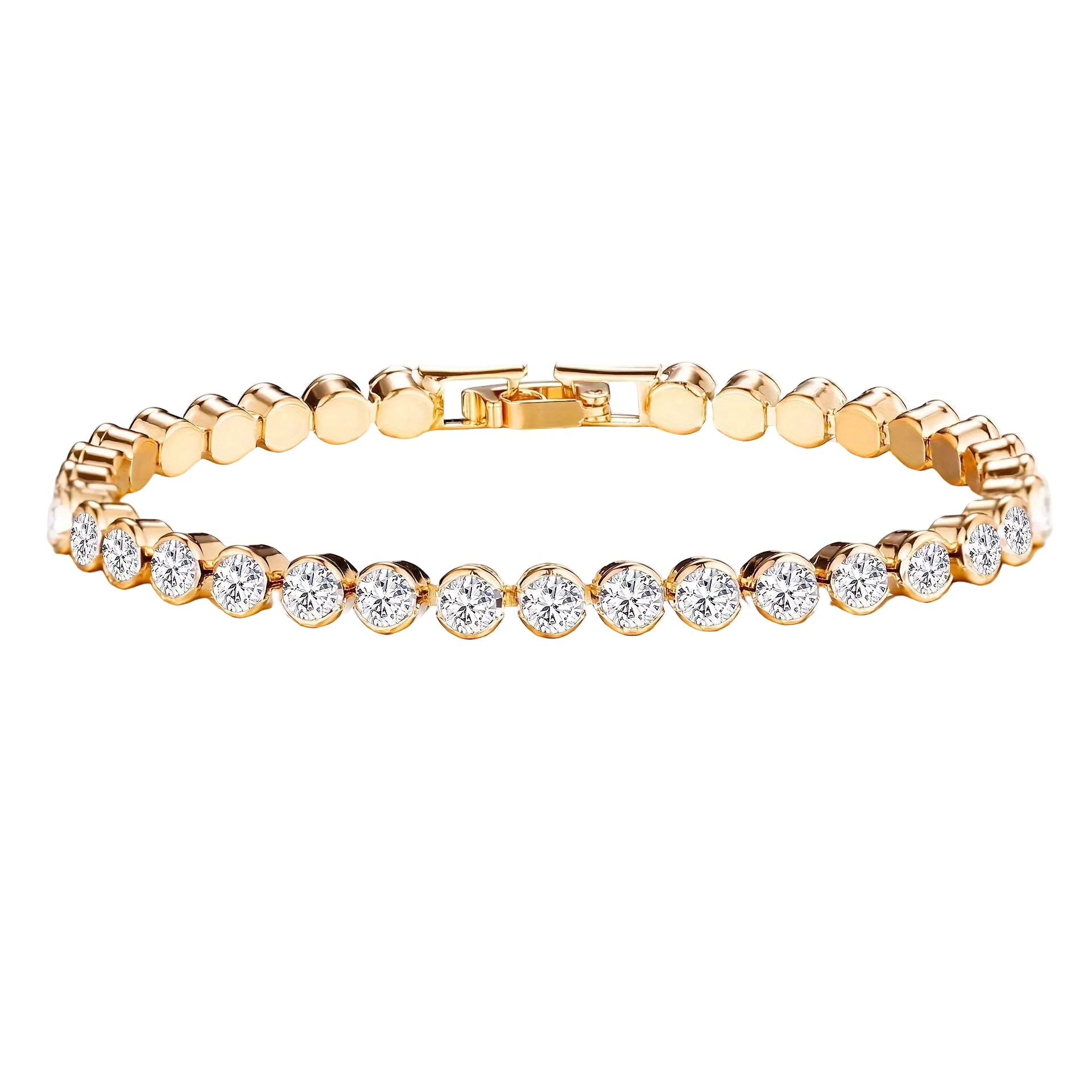 Éloria | 4 mm Adjustable Tennis Bracelet in Gold or Silver 17 cm