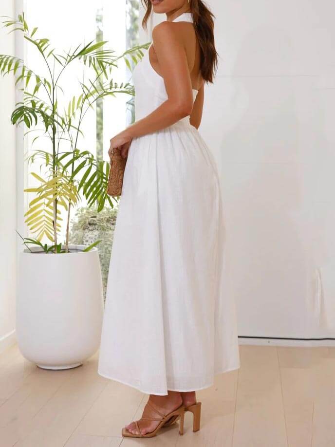 Odile | Halter Neck Midi Dress – Wells & Rose