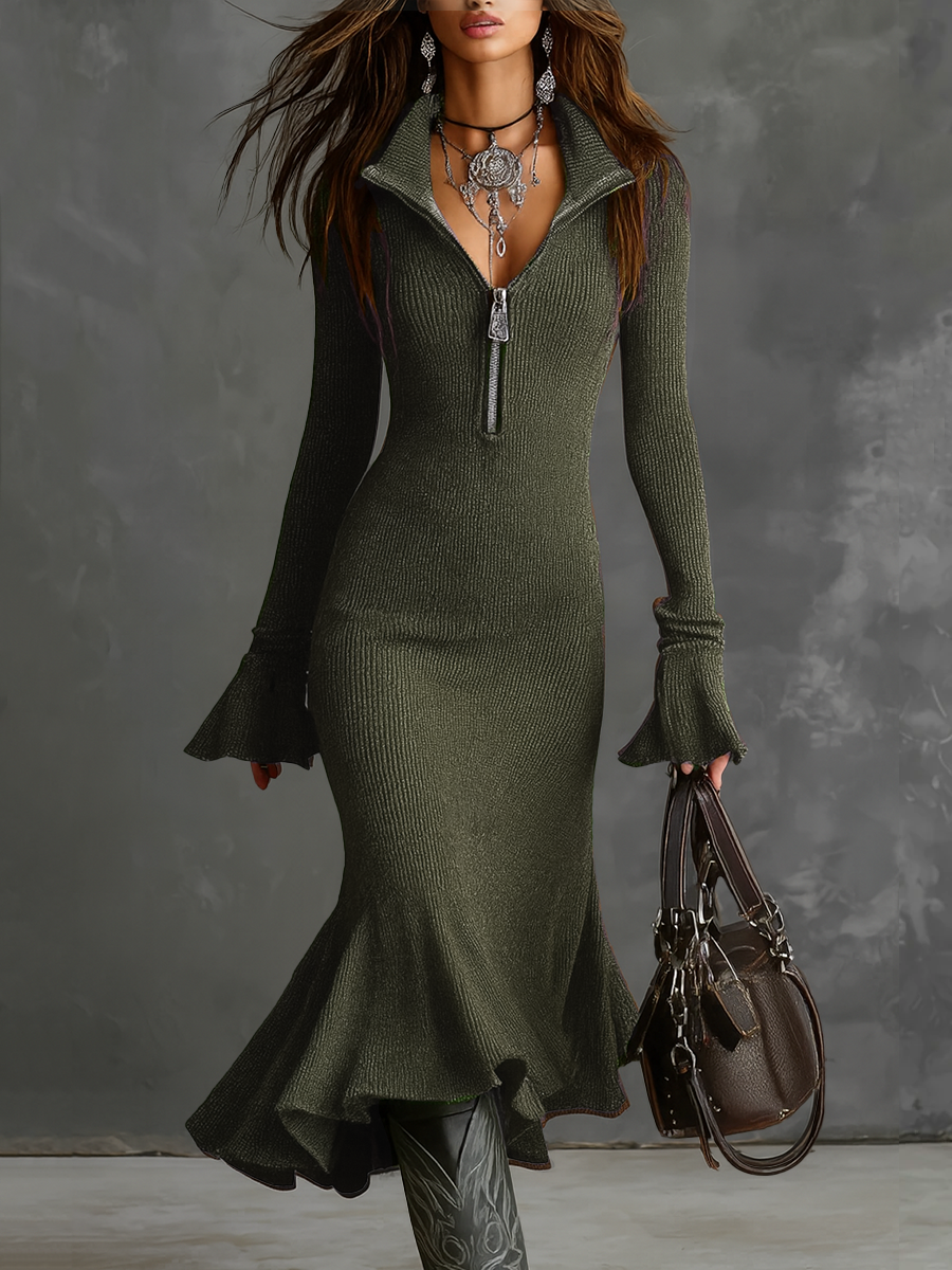 Jocelyn | Trumpet Sleeve Midi Dress