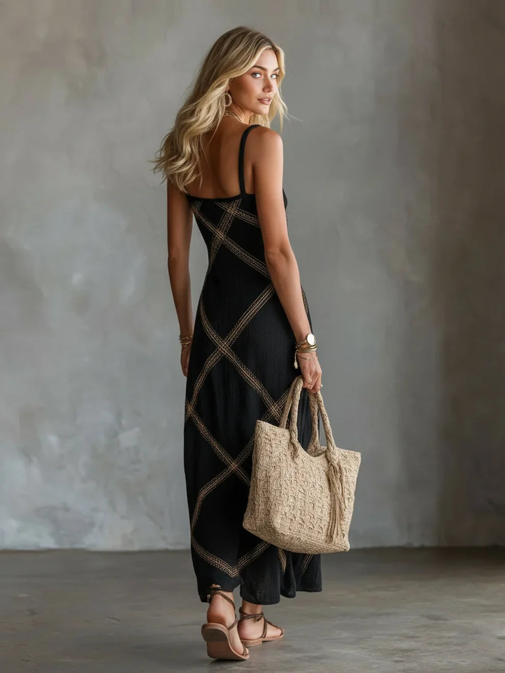 Carmen | Geometric Print Maxi Dress