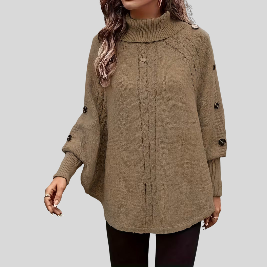 Rosalind | High-Neck Cable Sweater – Wells & Rose