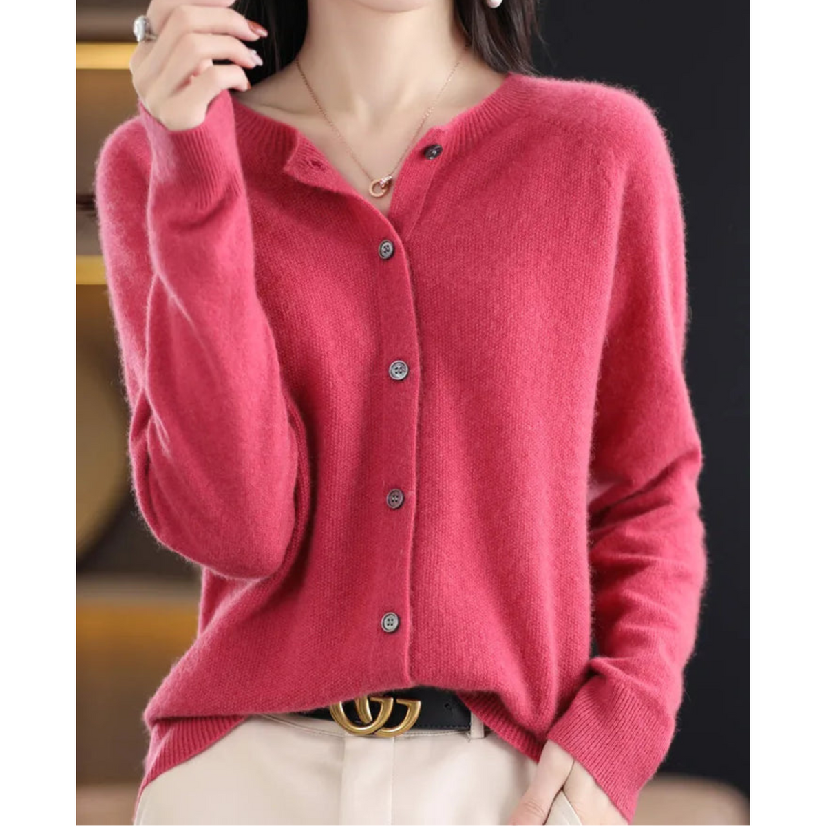 Mercy Cardigan for Women β Elegant Merino Wool & Soft Cardigan with Round Neck