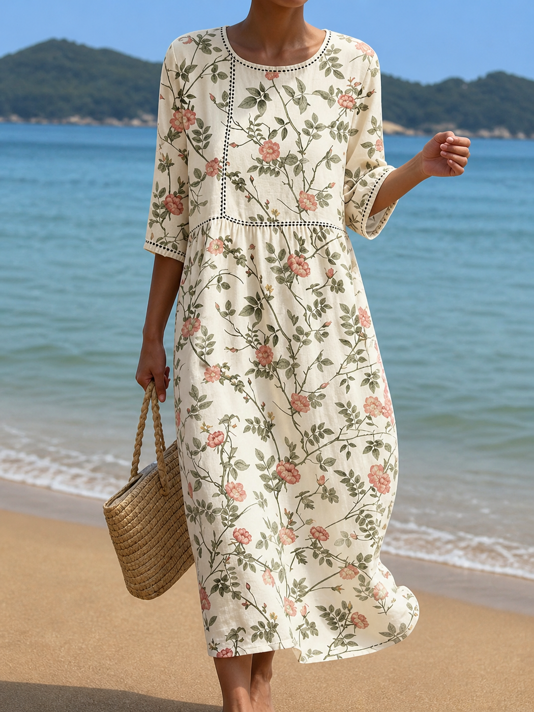 Casual Women's Dress with Floral Print