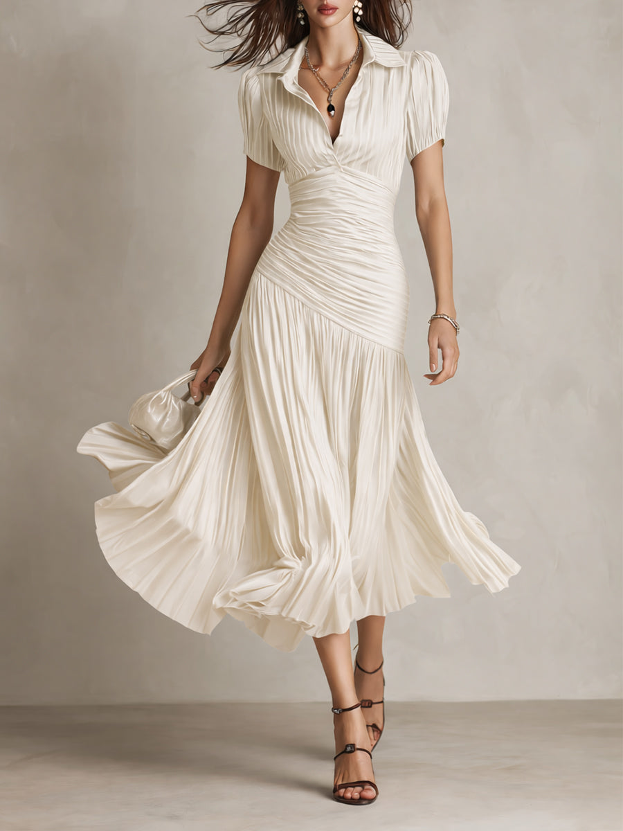 Eleanora | Retro Striped Midi Dress – Wells & Rose