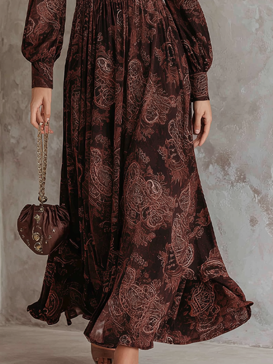 Aisha | Midi Dress with Paisley Print