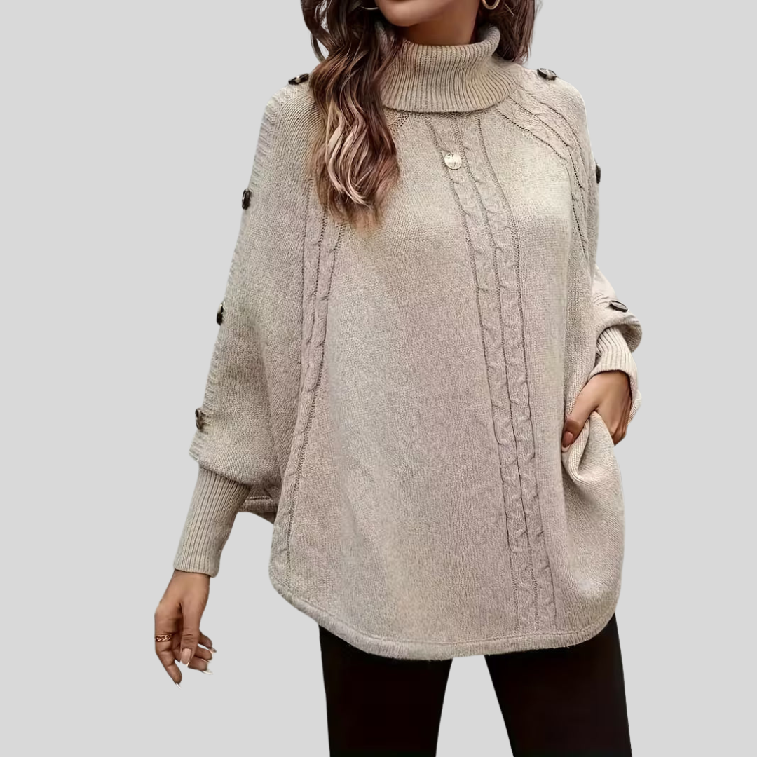 Rosalind | High-Neck Cable Sweater – Wells & Rose