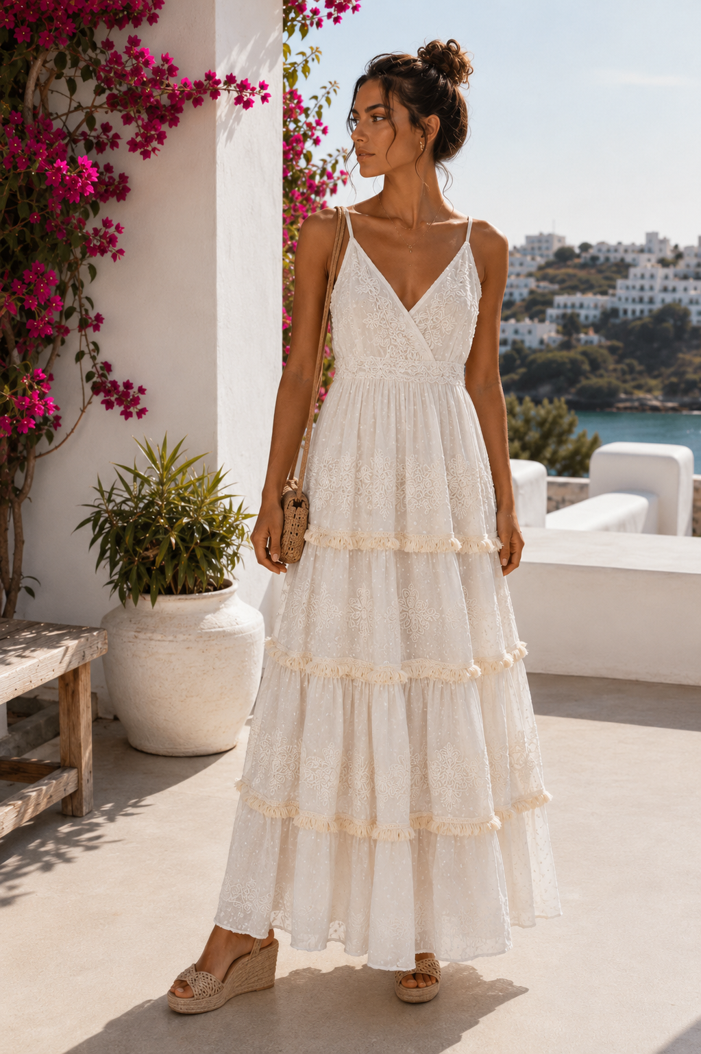 Embroidered Bahari Dress